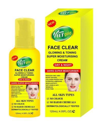 VEETGOLD FACE CLEAR MOISTURISING CREAM - DAY & NIGHT 120ML