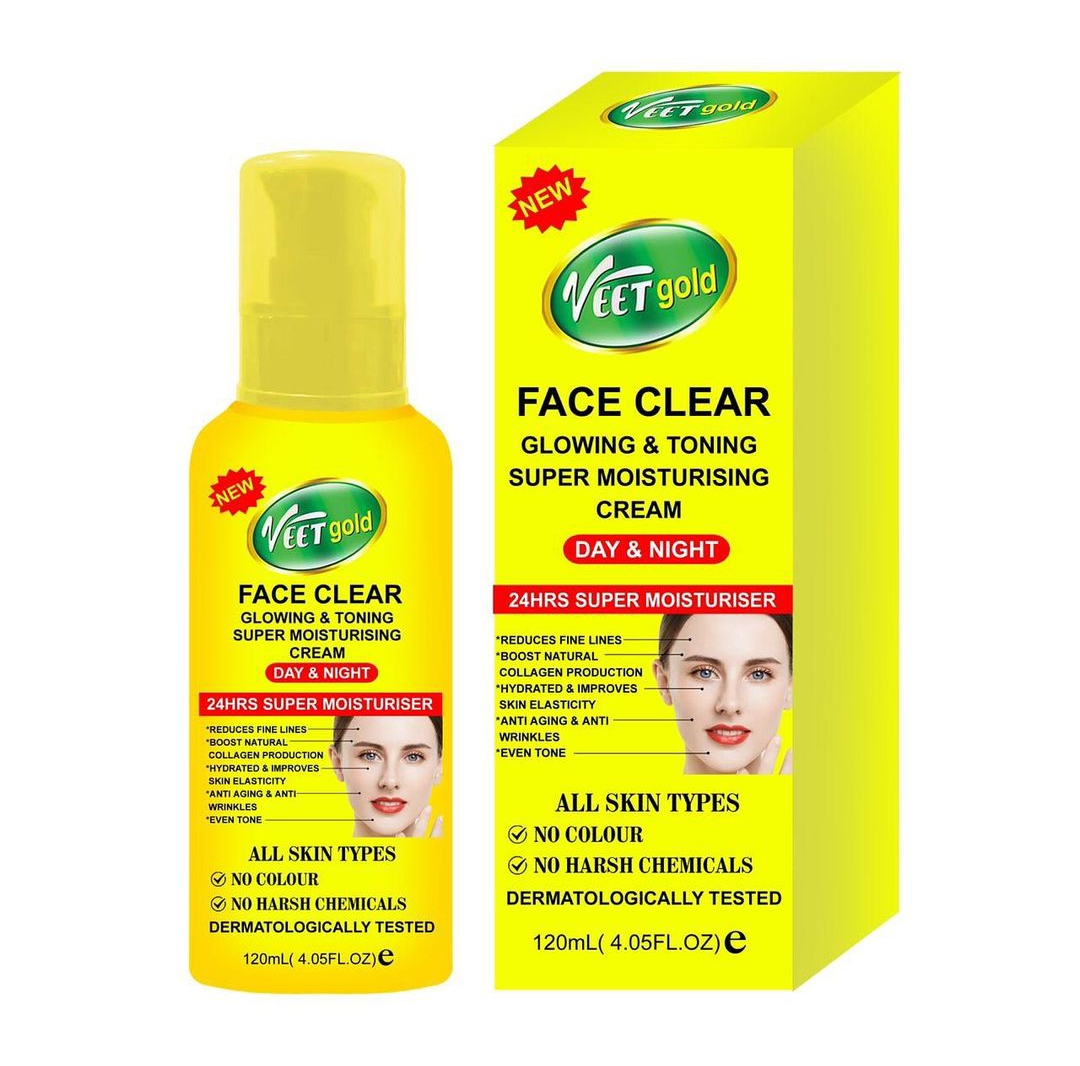 VEETGOLD FACE CLEAR MOISTURISING CREAM - DAY & NIGHT 120ML