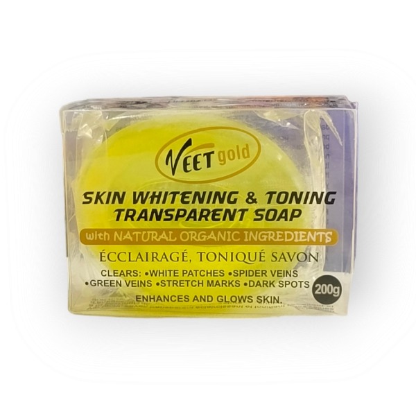 VEETGOLD SKIN WHITENING AND TONING TRANSPARENT SOAP